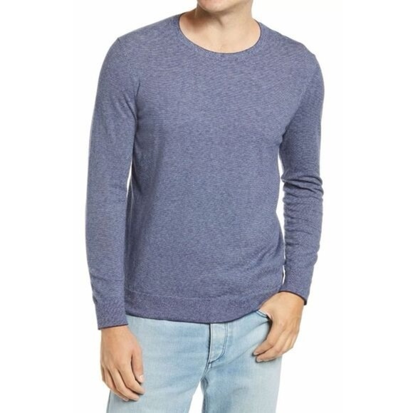 Bonobos “Midnight Blue” Striped Cotton Slim Crew Neck M - Picture 7 of 7